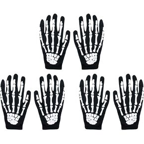 Halloween Skeleton Gloves Ghost Bones Cosplay Costumes for Adult Halloween Dance Costume Party