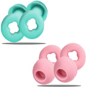 Ear Plugs for Sleeping, 2 Pairs Ear Plugs for Sleeping Noise Cancelling 35dB Silicone Ear Plugs Noise Reduction Earplugs for Sleeping, Concerts & Swimming