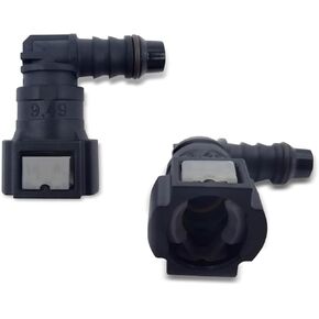 Automobile Fuel Pipe Quick Connector, Nylon Elbow Oil Pump Quick Plug with Seal, Fuel Pipe Repair Kit, Suitable for Most Car Models (Black)