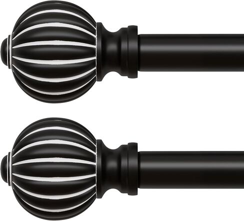 قضبان ستارة الخشب المقلدة للنوافذ من 48 إلى 84 بوصة ، 1 بوصة قابلة للتعديل قضبان الزخرفة الشاقة المزخرفة مع نهائيات كلاسيكية ، قطب نافذة الخشب الخفيفة ، الحجم 36-88 '' in Kuwait