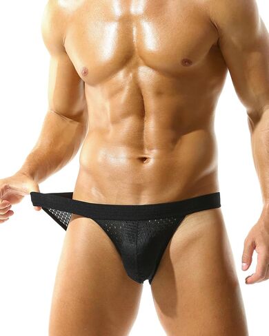 Men's Mesh Sport Underwear Stretch Low Rise String Bikini Briefs 3 Pack in Saudi Arabia