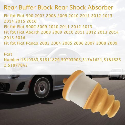 2pcs تناسب Fiat 500 Abarth Panda Bump Stop Suppension استبدال 51811829 المخزن المؤقت الخلفي كتلة مخازن مطاطية الامتصاص الصدمات الخلفية الخلفية in Kuwait