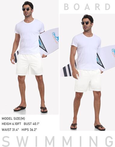 MoFiz Mens Swim Trunks 7inch Swim Shorts with Compression Liner Swimming Suits Board Shorts Surf Short Bathing Suit in Kuwait