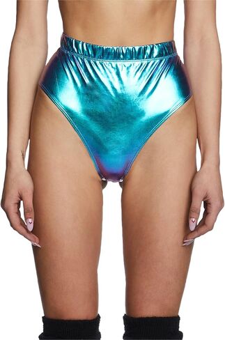 Dolls Kill Euphoric Element Metallic Bottoms by Club Exx – High-Waisted Cheeky Festival Shorts in Saudi Arabia