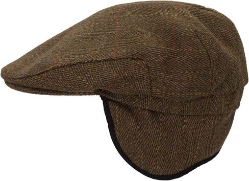 Walker and Hawkes - Derby Tweed Eddie Flat Cap w/Foldable Ear Flaps in Saudi Arabia