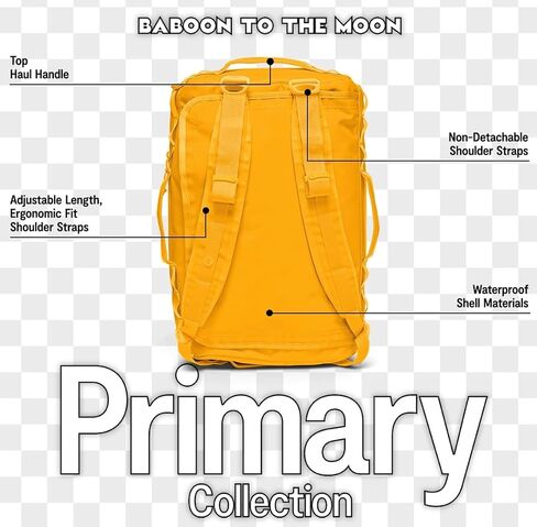 Baboon to the Moon Go-Bag Duffle Bag 40L- Stylish, Compact, TSA-Approved Carry-On Travel Bag - Lightweight, Durable, Water-Resistant for Men and Women ((New) Orange, Small (Carry on) in Saudi Arabia