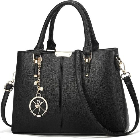 Purse and Handbags for Women, 3 Zip Compartments Tote Bag Designer Shoulder Purse Top Handle Satchel Bags in Kuwait