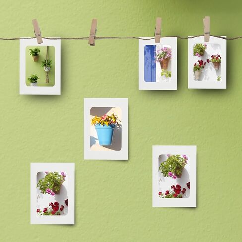 PINE & LINEN 30 Pcs Paper Frames with Clips,4x6 Inch Brown Cardboard Photo Frames DIY Photo Holders, Hanging Display Kit for Home/Party/Office in Saudi Arabia