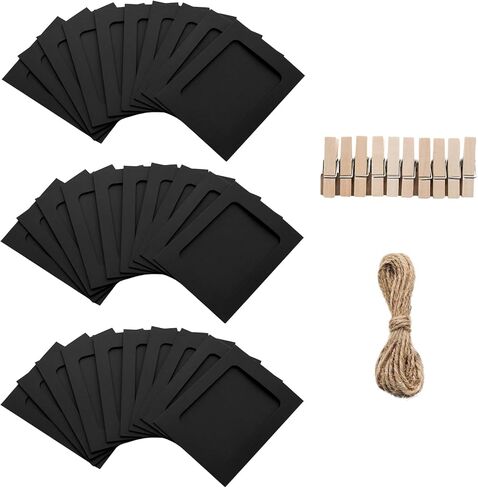 PINE & LINEN 30 Pcs Paper Frames with Clips,4x6 Inch Brown Cardboard Photo Frames DIY Photo Holders, Hanging Display Kit for Home/Party/Office in Saudi Arabia