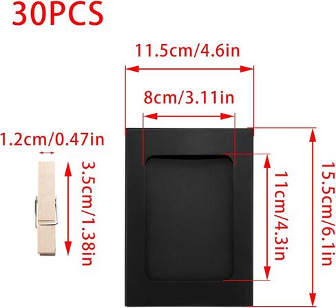 PINE & LINEN 30 Pcs Paper Frames with Clips,4x6 Inch Brown Cardboard Photo Frames DIY Photo Holders, Hanging Display Kit for Home/Party/Office in Saudi Arabia