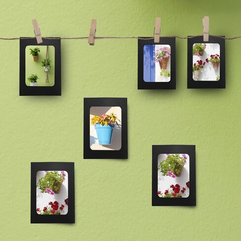 PINE & LINEN 30 Pcs Paper Frames with Clips,4x6 Inch Brown Cardboard Photo Frames DIY Photo Holders, Hanging Display Kit for Home/Party/Office in Saudi Arabia