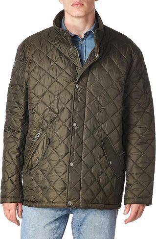 Cole Haan Men's Nylon Quilted Barn Jacket With Knit Collar in Saudi Arabia