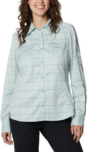 Columbia Women's Silver Ridge Lite Plaid Long Sleeve Shirt, Mauve Vapor Art Bouquet, Small in Saudi Arabia