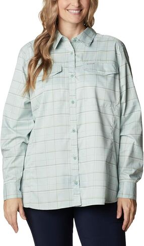 Columbia Women's Silver Ridge Lite Plaid Long Sleeve Shirt, Mauve Vapor Art Bouquet, Small in Saudi Arabia