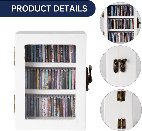 Anxiety Bookshelf Mini Book Micro Display Stand a Miniature Library Equipped with 65 Mini - Books is an Ideal Decorative Gift for Book Enthusiasts (Blue) in Saudi Arabia