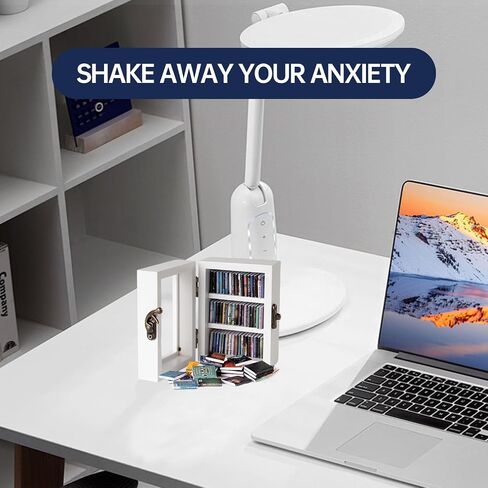 Anxiety Bookshelf Mini Book Micro Display Stand a Miniature Library Equipped with 65 Mini - Books is an Ideal Decorative Gift for Book Enthusiasts (Blue) in Saudi Arabia