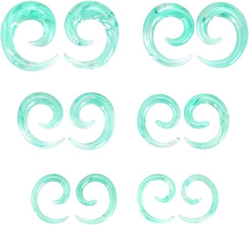 Ear Tapers Glass Ear Plugs Ear Gauges Spiral Snail Twist Stretching Stretcher Expander Handmade Hanger Gauges Piercing Jewelry Set 8G-00G 3MM-10MM in Kuwait