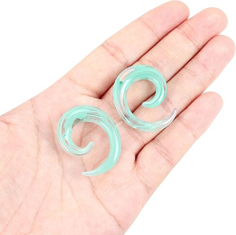 Ear Tapers Glass Ear Plugs Ear Gauges Spiral Snail Twist Stretching Stretcher Expander Handmade Hanger Gauges Piercing Jewelry Set 8G-00G 3MM-10MM in Kuwait
