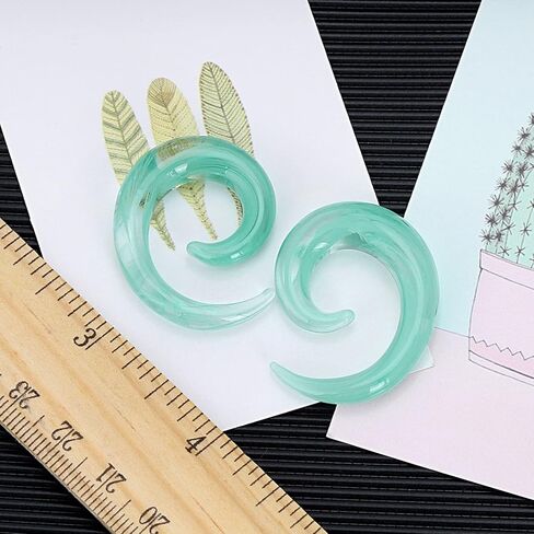 Ear Tapers Glass Ear Plugs Ear Gauges Spiral Snail Twist Stretching Stretcher Expander Handmade Hanger Gauges Piercing Jewelry Set 8G-00G 3MM-10MM in Kuwait