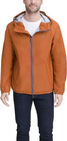 Tommy Hilfiger Men's Lightweight Active Water Resistant Hooded Rain Jacket in Saudi Arabia