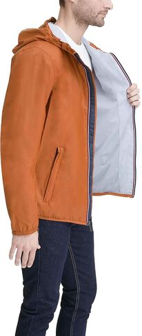 Tommy Hilfiger Men's Lightweight Active Water Resistant Hooded Rain Jacket in Saudi Arabia