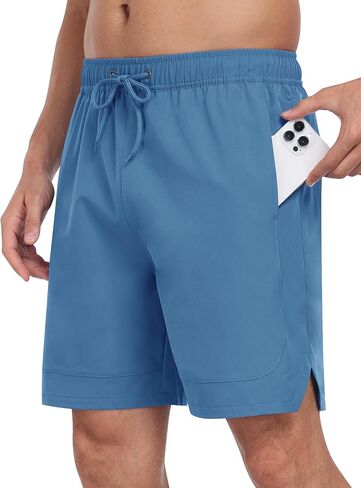 MoFiz Mens Swim Trunks 7inch Swim Shorts with Compression Liner Swimming Suits Board Shorts Surf Short Bathing Suit in Kuwait