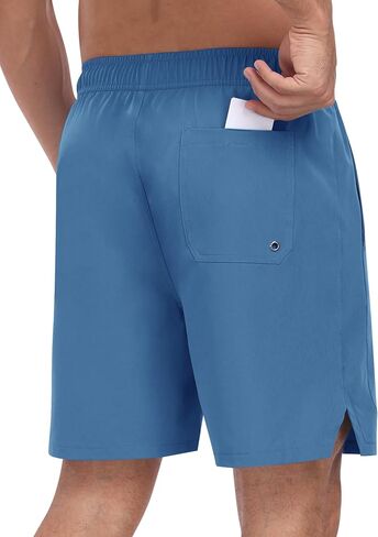 MoFiz Mens Swim Trunks 7inch Swim Shorts with Compression Liner Swimming Suits Board Shorts Surf Short Bathing Suit in Kuwait