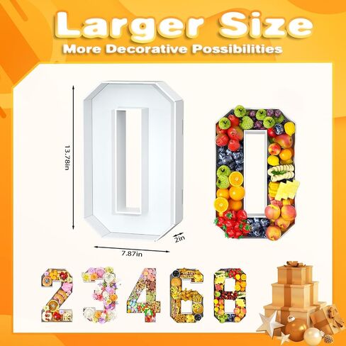 Paready 13.78'' Fillable Cardboard Number 1, Tray Charcuterie Number Mache 1, Food Fillable Number Shaped Sweets Flower Candy Cupcake Container Box for 1st Anniversary Birthday Party Decoration in Saudi Arabia