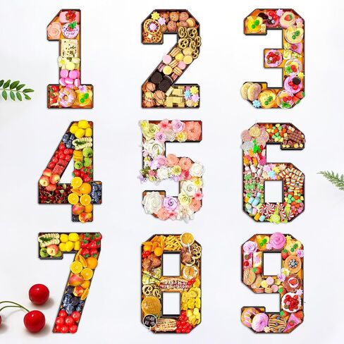 Paready 13.78'' Fillable Cardboard Number 1, Tray Charcuterie Number Mache 1, Food Fillable Number Shaped Sweets Flower Candy Cupcake Container Box for 1st Anniversary Birthday Party Decoration in Saudi Arabia