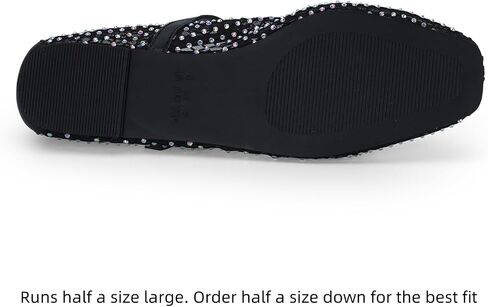 mazeskin Womens Mesh Memory Foam Ballet Flats Square Toe Shoes Ladies Comfortable Buckle Strap Ballerina Shoes with Rhinestone in Saudi Arabia