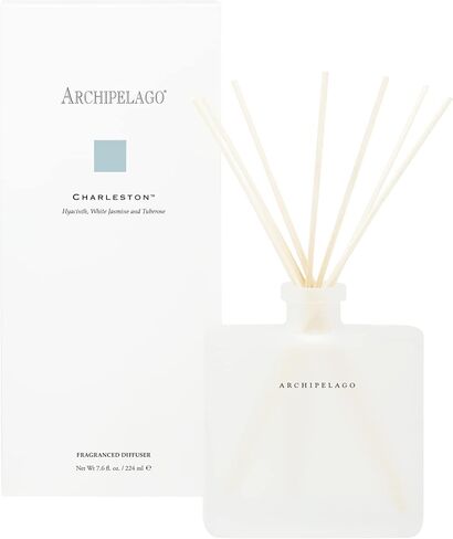 Archipelago Botanicals Charleston Reed Diffuser, Home Fragrance Reed Diffuser, Includes Fragrance Oil, Frosted Glass Vessel & 10 Diffuser Reeds, Perfect for Home, Office or Gift, 7.6 Fl Oz in Kuwait