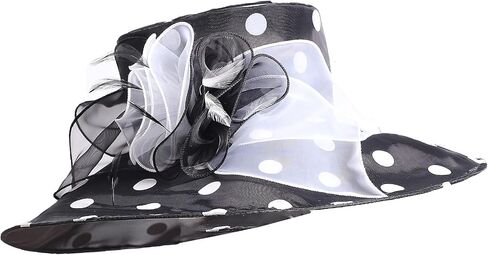 Women Church Hats Wide Brim Sun Derby Hat Organza Fascinators Kentucky Hats for Women Tea Party Wedding Hat in Saudi Arabia