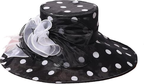 Women Church Hats Wide Brim Sun Derby Hat Organza Fascinators Kentucky Hats for Women Tea Party Wedding Hat in Saudi Arabia