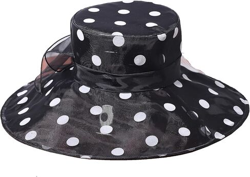 Women Church Hats Wide Brim Sun Derby Hat Organza Fascinators Kentucky Hats for Women Tea Party Wedding Hat in Saudi Arabia