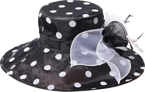Women Church Hats Wide Brim Sun Derby Hat Organza Fascinators Kentucky Hats for Women Tea Party Wedding Hat in Saudi Arabia