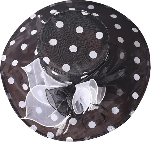 Women Church Hats Wide Brim Sun Derby Hat Organza Fascinators Kentucky Hats for Women Tea Party Wedding Hat in Saudi Arabia