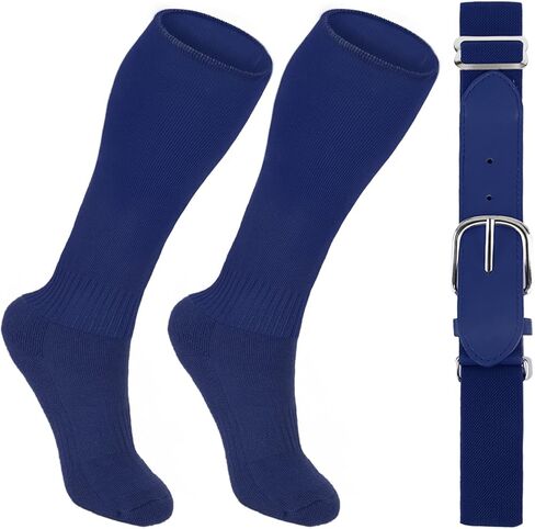 Age 5-6 Baseball Socks and Belt Combo Set Softball Socks and Elastic Waist Belt for Boys Girls (Multi-colored) in Kuwait