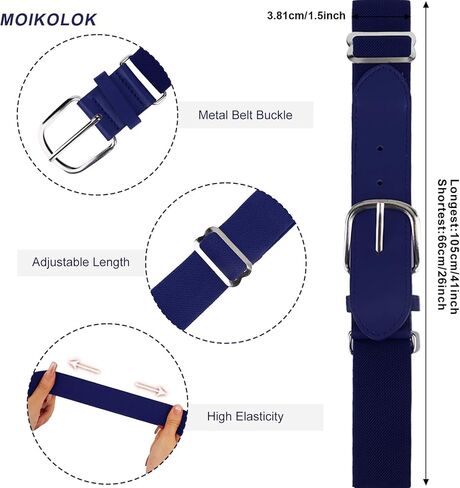 Age 5-6 Baseball Socks and Belt Combo Set Softball Socks and Elastic Waist Belt for Boys Girls (Multi-colored) in Kuwait