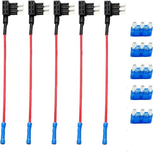Micro 3 Fuse TAP and Fuse Holders Set 15A Car Add a Circuit ATM Blade Fuse Tap Adapter with 5 Pcs 15 Amp Micro 3 Blade Fuses Kit 15A Fuse Mini Fuse Holder 3 ATM Circuit Adapter (5pcs) in Saudi Arabia