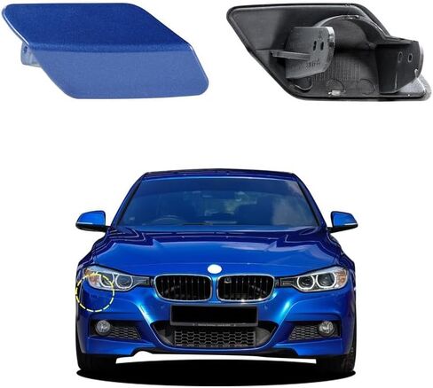 Car Front Bumper Headlight Washer Nozzle Cover Cap Compatible with BMW 3 F30 320 323 330 335 M-Sport 2013 2014 2015 2016 2017 2018 Headlight Cleaning Cover 51118056613 51118054179 Water Spray Cover in Kuwait