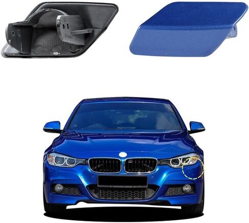 Car Front Bumper Headlight Washer Nozzle Cover Cap Compatible with BMW 3 F30 320 323 330 335 M-Sport 2013 2014 2015 2016 2017 2018 Headlight Cleaning Cover 51118056613 51118054179 Water Spray Cover in Kuwait