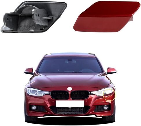 Car Front Bumper Headlight Washer Nozzle Cover Cap Compatible with BMW 3 F30 320 323 330 335 M-Sport 2013 2014 2015 2016 2017 2018 Headlight Cleaning Cover 51118056613 51118054179 Water Spray Cover in Kuwait