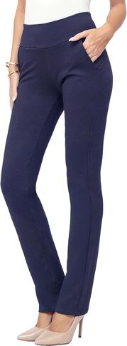 Conceited Dress Pants for Women with Pockets - Stretch Ponte Fabric - Wear to Work - Tummy Control (Available in Plus Size) in Saudi Arabia