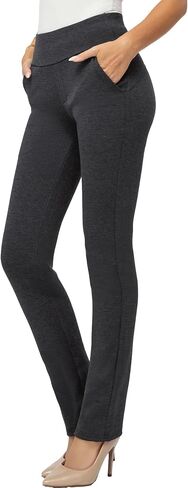 Conceited Dress Pants for Women with Pockets - Stretch Ponte Fabric - Wear to Work - Tummy Control (Available in Plus Size) in Saudi Arabia