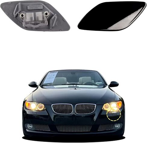 Car Front Bumper Headlight Washer Cover Compatible with BMW 328i 335i Coupe Convertible 2007-2010 Headlight Washer Nozzles Cover 61677171659 61677171660 Water Spray Cover Light Red Right in Kuwait