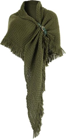 MCJC Knit Poncho Wrap Shawl with Fringe Tassel Trim, Medieval Renaissance Style Cape in Saudi Arabia