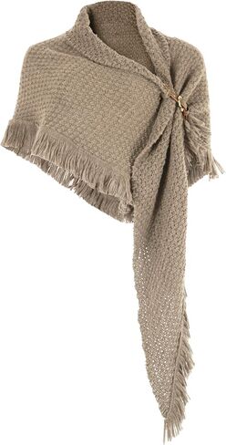 MCJC Knit Poncho Wrap Shawl with Fringe Tassel Trim, Medieval Renaissance Style Cape in Saudi Arabia