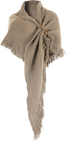 MCJC Knit Poncho Wrap Shawl with Fringe Tassel Trim, Medieval Renaissance Style Cape in Saudi Arabia