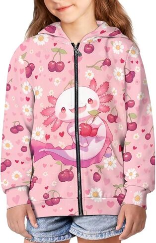 HUIACONG Zip Up Hoodie for Boys Hoodies Kids Sweatshirts Long Sleeve Full Zip Hooded Girls Streetwear in Saudi Arabia
