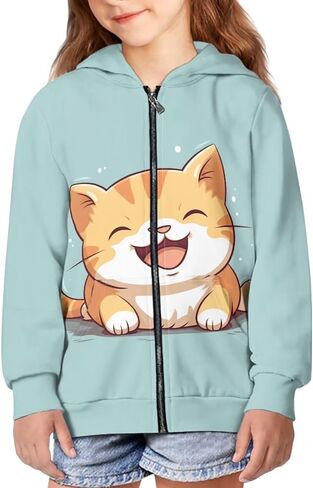 HUIACONG Zip Up Hoodie for Boys Hoodies Kids Sweatshirts Long Sleeve Full Zip Hooded Girls Streetwear in Saudi Arabia